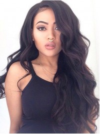 Parrucche Brasiliane Lunghe Ondulate Nere Dei Capelli Umani