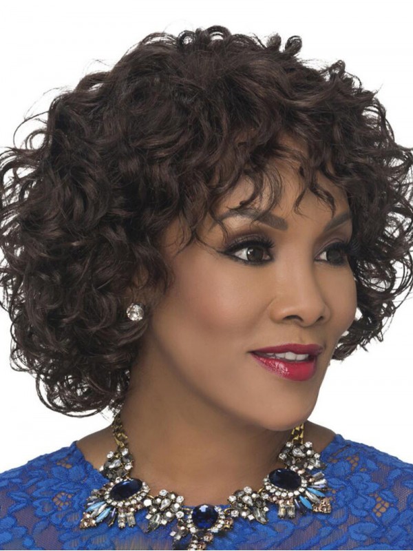 Parrucca Corta Riccia Media Capelli Afro
