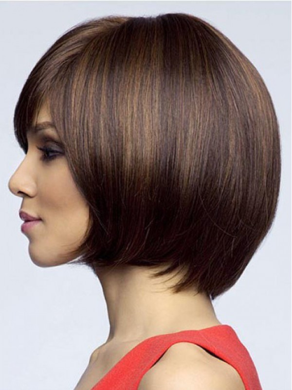 Parrucca Umana Corta Con Pizzo Frontale Corto Bob