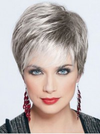 Parrucche Sintetiche Grigie Corte Dritte Joan Collins 6 Pollici