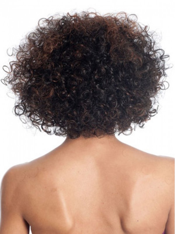 Parrucche Di Capelli Umani Con Lunghezza Del Mento Riccio Marrone