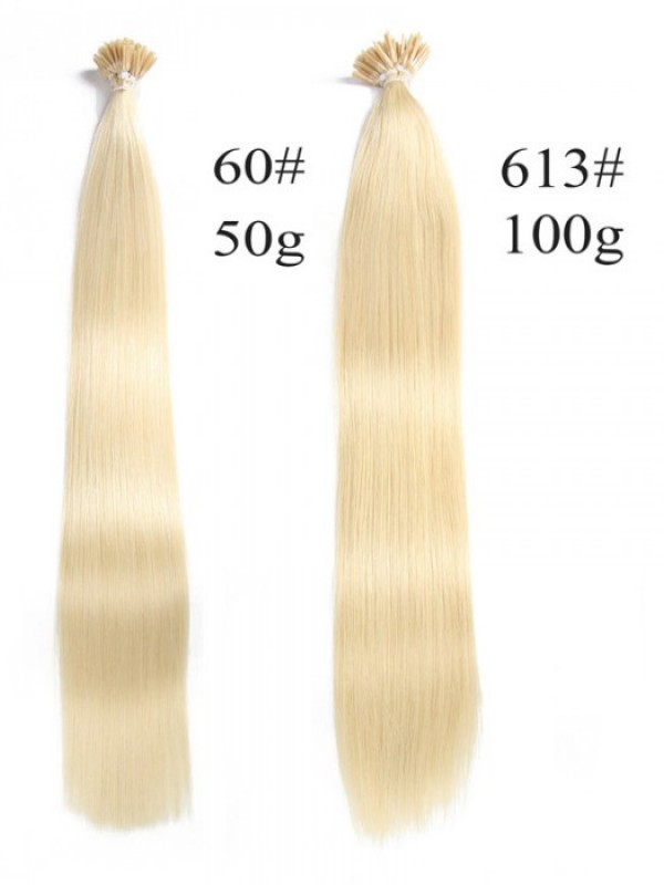 100S Cheratina Stick I-Tip Unice Estensioni Dei Capelli Umani Vergini Lisci 1 G/S