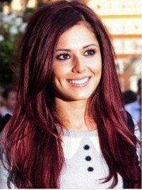 Parrucche Sintetiche Senza Cappuccio Lunghe A Strati Di Cheryl Cole Con Frangia Laterale