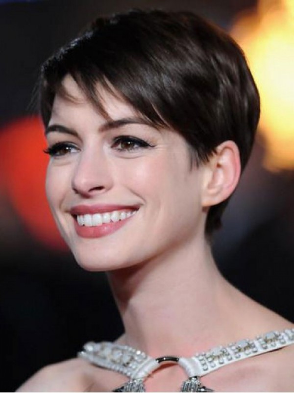 Parrucche Per Capelli Umani Con Pizzo Frontale Corto In Pizzo Di Anne Hathaway
