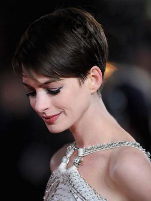 Parrucche Per Capelli Umani Con Pizzo Frontale Corto In Pizzo Di Anne Hathaway