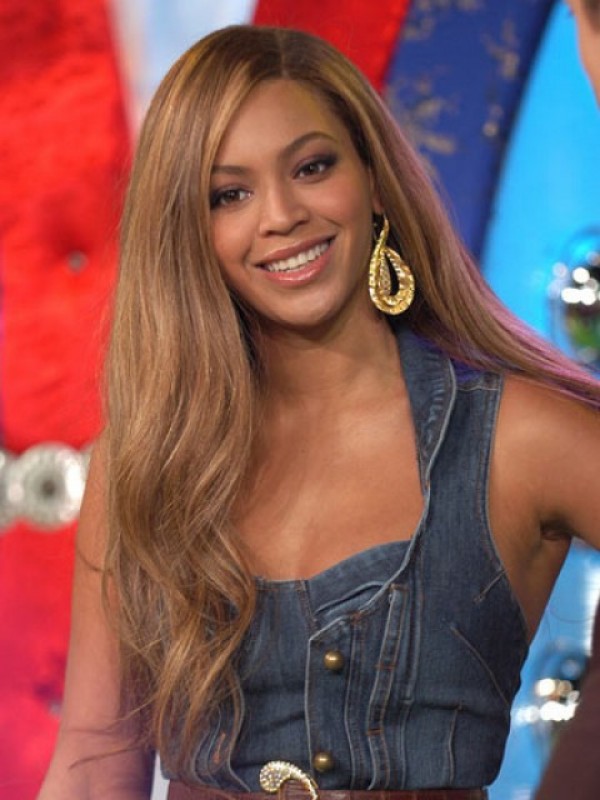 Parrucche Per Capelli Umani Con Parte Anteriore In Pizzo Ondulato Lungo Beyonce Con Frangia Laterale