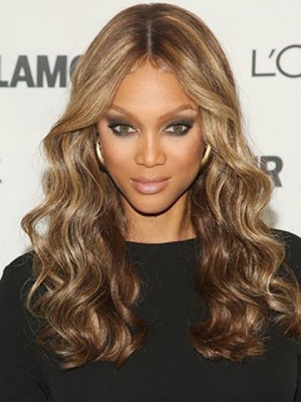 Parrucche Per Capelli Umani Con Parte Anteriore In Pizzo Ondulato Lungo Di Tyra Banks