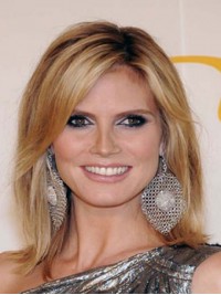 Heidi Klum Intimates Parrucche Per Capelli Umani Senza Cappuccio Medio Dritto Con Frangia Laterale