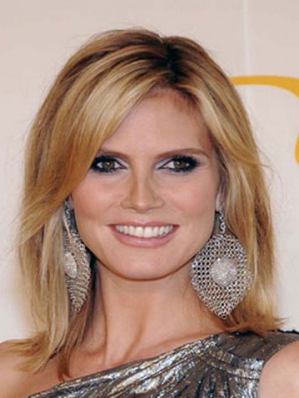 Heidi Klum Intimates Parrucche Per Capelli Umani Senza Cappuccio Medio Dritto Con Frangia Laterale