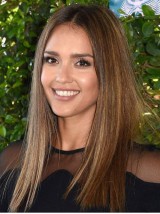 Parrucche Per Capelli Umani Con Parte Anteriore In Pizzo Lungo Rettilineo Jessica Alba