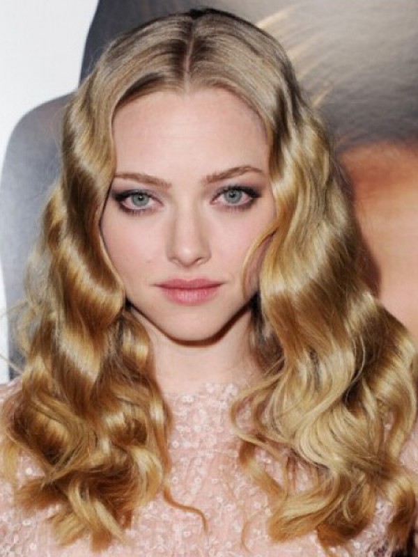 Amanda Seyfried Central Parting Parrucche Per Capelli Umani Ondulati Lunghi Con Pizzo Frontale