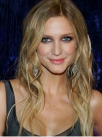 Parrucche Per Capelli Umani Frontali In Pizzo Ondulato Biondo Ashlee Simpson Con Frangia Laterale