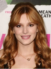 Parrucche Sintetiche Frontali In Pizzo Ondulato Lungo Con Riga Centrale Bella Thorne