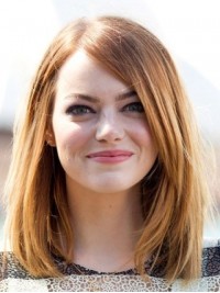 Parrucche Per Capelli Umani Con Parte Anteriore In Pizzo Medio Dritto Emma Stone Con Frangia Laterale