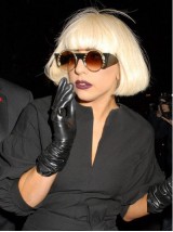 Parrucche Sintetiche Senza Cappuccio Corte Diritte Stile Lady Gaga Bob Con Frangia
