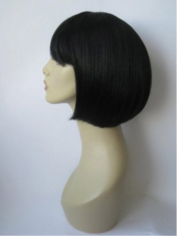Jessie J Black Bob Style Parrucche Sintetiche Senza Cappuccio Corte E Dritte Con Frangia