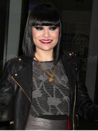 Jessie J Bob Style Parrucche Sintetiche Senza Cappuccio Corte E Dritte Con Frangia