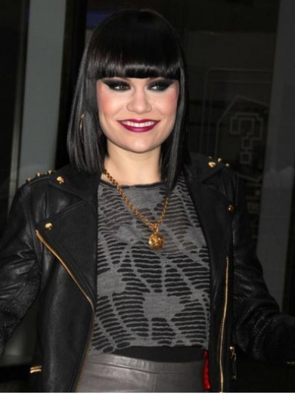 Jessie J Bob Style Parrucche Sintetiche Senza Cappuccio Corte E Dritte Con Frangia
