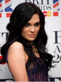 Parrucche Frontali In Pizzo Sintetico Ondulato Lungo Jessie J Con Frangia Laterale