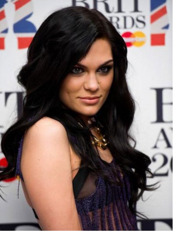 Parrucche Frontali In Pizzo Sintetico Ondulato Lungo Jessie J Con Frangia Laterale