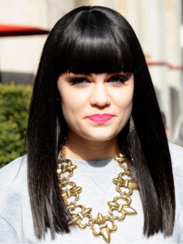 Jessie J Parrucche Per Capelli Umani Senza Cappuccio Lunghi E Dritti Con Frangetta