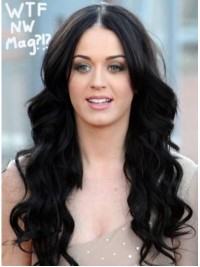 Parrucche Sintetiche In Pizzo Pieno Di Katy Perry Ondulate Lunghe Con Riga Centrale
