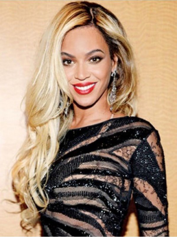 Parrucche Per Capelli Umani Con Parte Anteriore In Pizzo Ondulato Lungo Beyonce Con Frangia Laterale