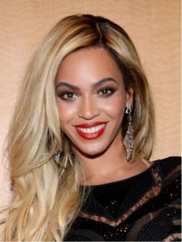 Parrucche Per Capelli Umani Con Parte Anteriore In Pizzo Ondulato Lungo Beyonce Con Frangia Laterale
