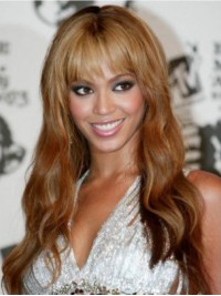 Parrucche Per Capelli Umani In Pizzo Pieno Ondulato Beyonce Con Frangetta