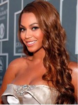 Parrucche Frontali In Pizzo Sintetico Ondulato Lungo Beyonce Con Frangia Laterale