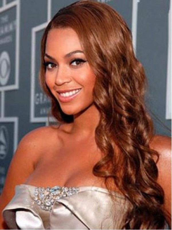 Parrucche Frontali In Pizzo Sintetico Ondulato Lungo Beyonce Con Frangia Laterale
