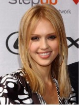 Parrucche Piene Di Capelli Umani In Pizzo Con Riga Centrale Bionda Jessica Alba