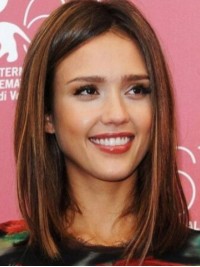 Parrucche Sintetiche Senza Cappuccio Jessica Alba Medium Straight Bob Style