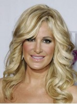 Parrucche Per Capelli Umani Con Parte Anteriore In Pizzo Ondulato Lungo Kim Zolciak Con Frangia Laterale