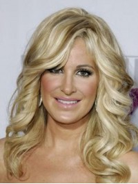 Parrucche Per Capelli Umani Con Parte Anteriore In Pizzo Ondulato Lungo Kim Zolciak Con Frangia Laterale