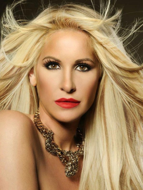 Parrucca Sintetica Bionda Con Pizzo Frontale Lungo Dritto Kim Zolciak