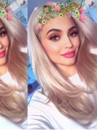Parrucche Frontali In Pizzo Sintetico Lungo Rettilineo Kylie Jenner