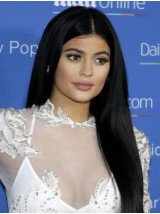 Kylie Jenner Parrucche Sintetiche Frontali In Pizzo Con Scollatura Centrale Lunga E Diritta