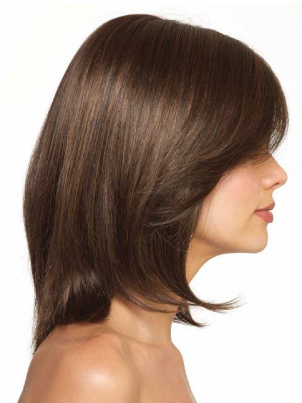 Parrucca Sintetica Corta Con Pizzo Frontale Bob Brown