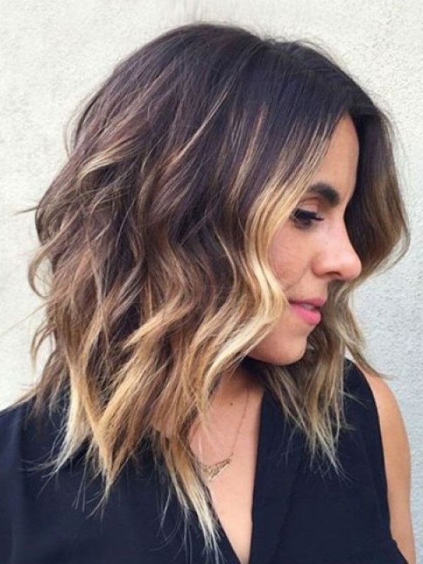 Parrucca Per Capelli Umani Bicolore Medio