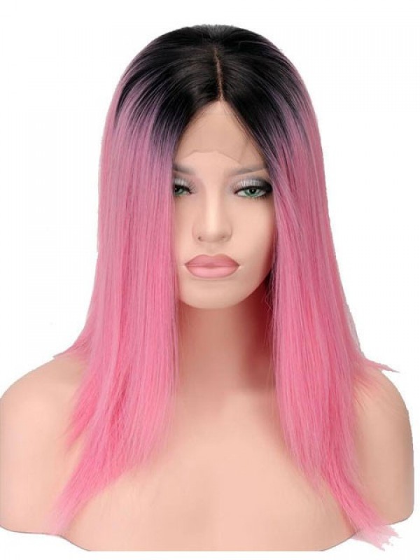 Parrucca Di Capelli Umani Bicolore Lungo Rettilineo