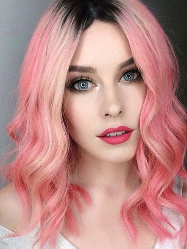 Parrucca Di Capelli Umani Bicolore Con Pizzo Frontale