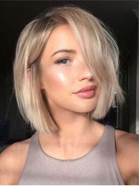 Parrucca Di Capelli Umani In Pizzo Pieno Di Due Colori Ombre Bob