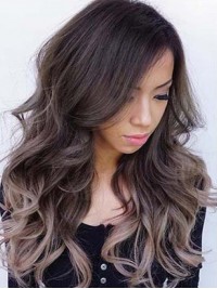 Parrucca Per Capelli Umani Con Pizzo Ondulato Lungo A Due Colori Ombre