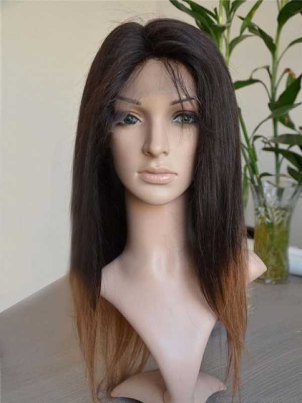 Parrucca Di Capelli Umani Bicolore Lungo Rettilineo
