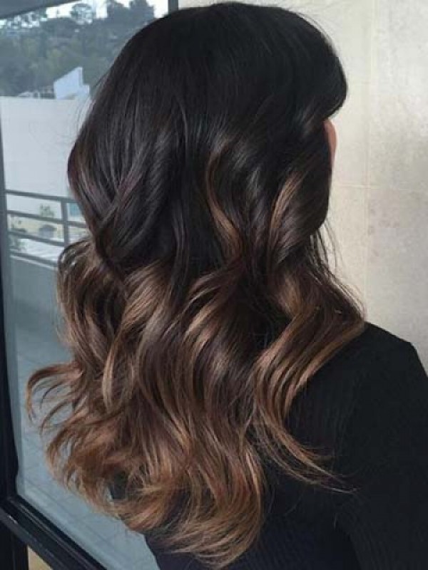 Parrucche Umane Ondulate Lunghe Ombre