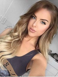 Parrucca Lunga Per Capelli Umani Con Pizzo Frontale A Due Colori Ombre