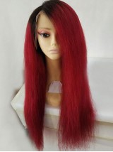 Parrucca Di Capelli Umani Bicolore Con Pizzo Frontale Lungo