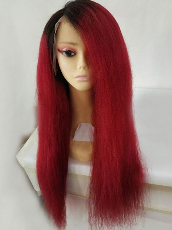 Parrucca Di Capelli Umani Bicolore Con Pizzo Frontale Lungo