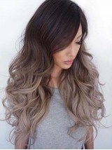 Parrucca Per Capelli Umani Con Pizzo Ondulato Lungo A Due Colori Ombre